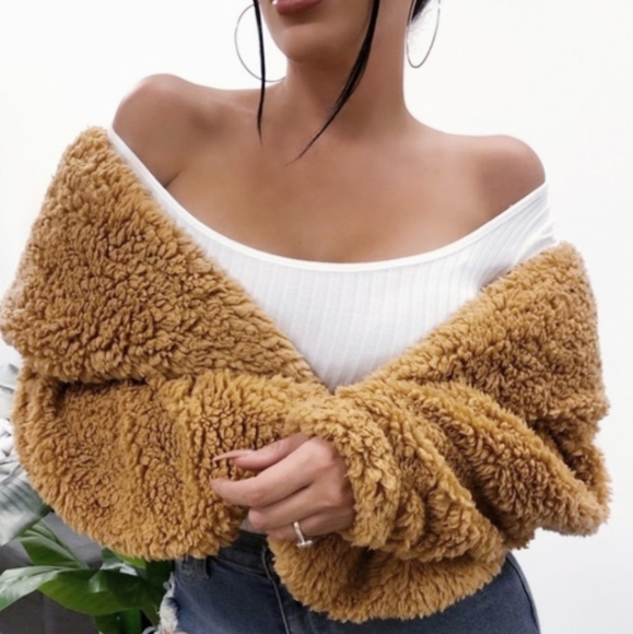 TAN SOOOO SOFT FLEECED HOODIE - Picture 4 of 5